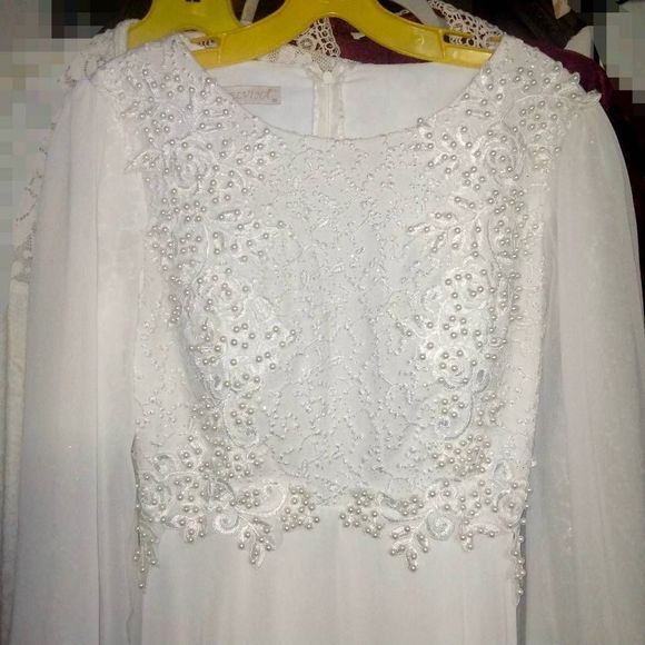 Vintage delvina boho wedding dress women's 8 - Picture 2 of 6